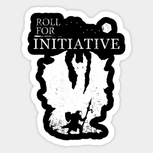 Roll For Initiative - Wht Sticker
